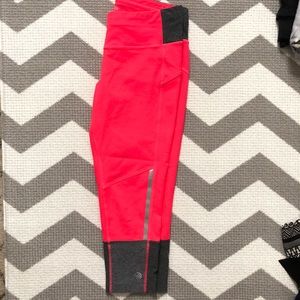 Hot pink/ gray athletic capris